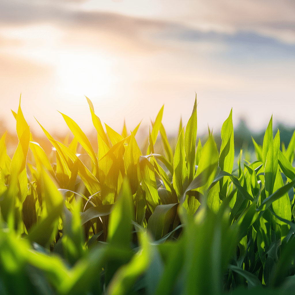 Campo de maiz en pleno crecimiento tratado con materia orgánica de Bc Fertilis