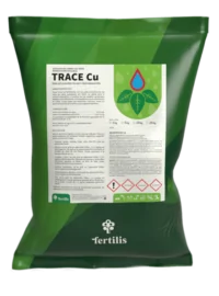 TRACE ® Cu es un fertilizante avanzado con cobre quelatado por EDTA, diseñado para mejorar la absorción y efectividad del cobre, previniendo deficiencias y fortaleciendo la resistencia vegetal.