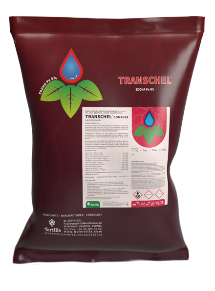 TRANSCHEL COMPLEX, mezcla de micronutrientes quelatados de BC Fertilis